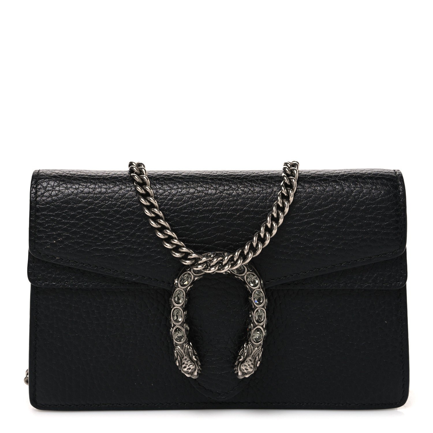 Gucci Calfskin Super Mini Dionysus Shoulder Bag Black