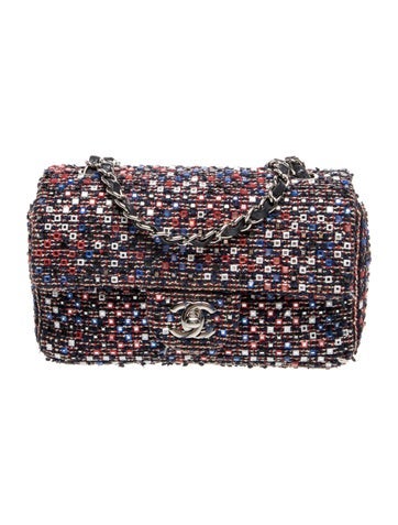 Mini Embellished Tweed Rectangular Classic Flap Bag