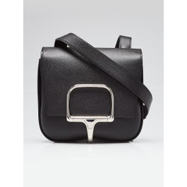 Hermes Hermes Black Epsom Leather Palladium Plated Mini Della Cavalleria Bag