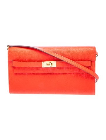 Hermes Epsom Verso Kelly To Go Wallet w/ Strap