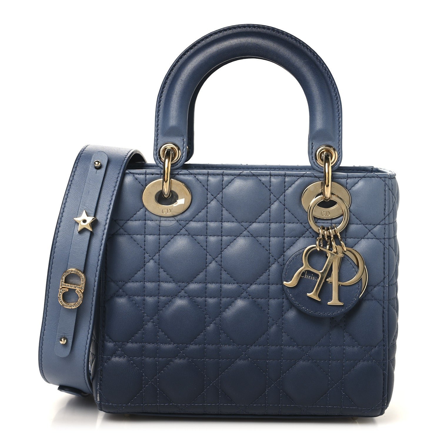 Dior Christian Dior Lambskin Cannage Gradient Small My ABCDior Lady Dior Indigo Blue