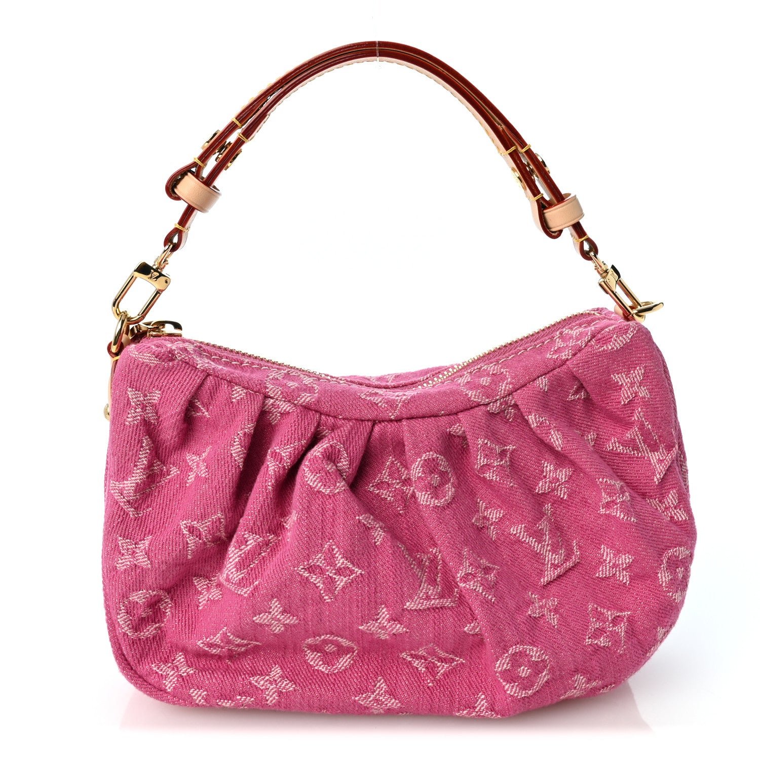 Louis Vuitton Monogram Denim Pochette Valley Fuchsia
