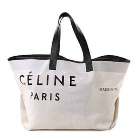 Celine Textile Large Made In Tote White Black