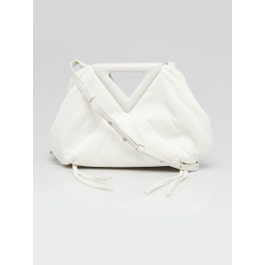 Bottega Veneta Bottega Veneta White Increcciato Fabric The Point Triangle Bag