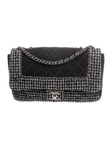 Jumbo Jersey Tweed Flap Bag