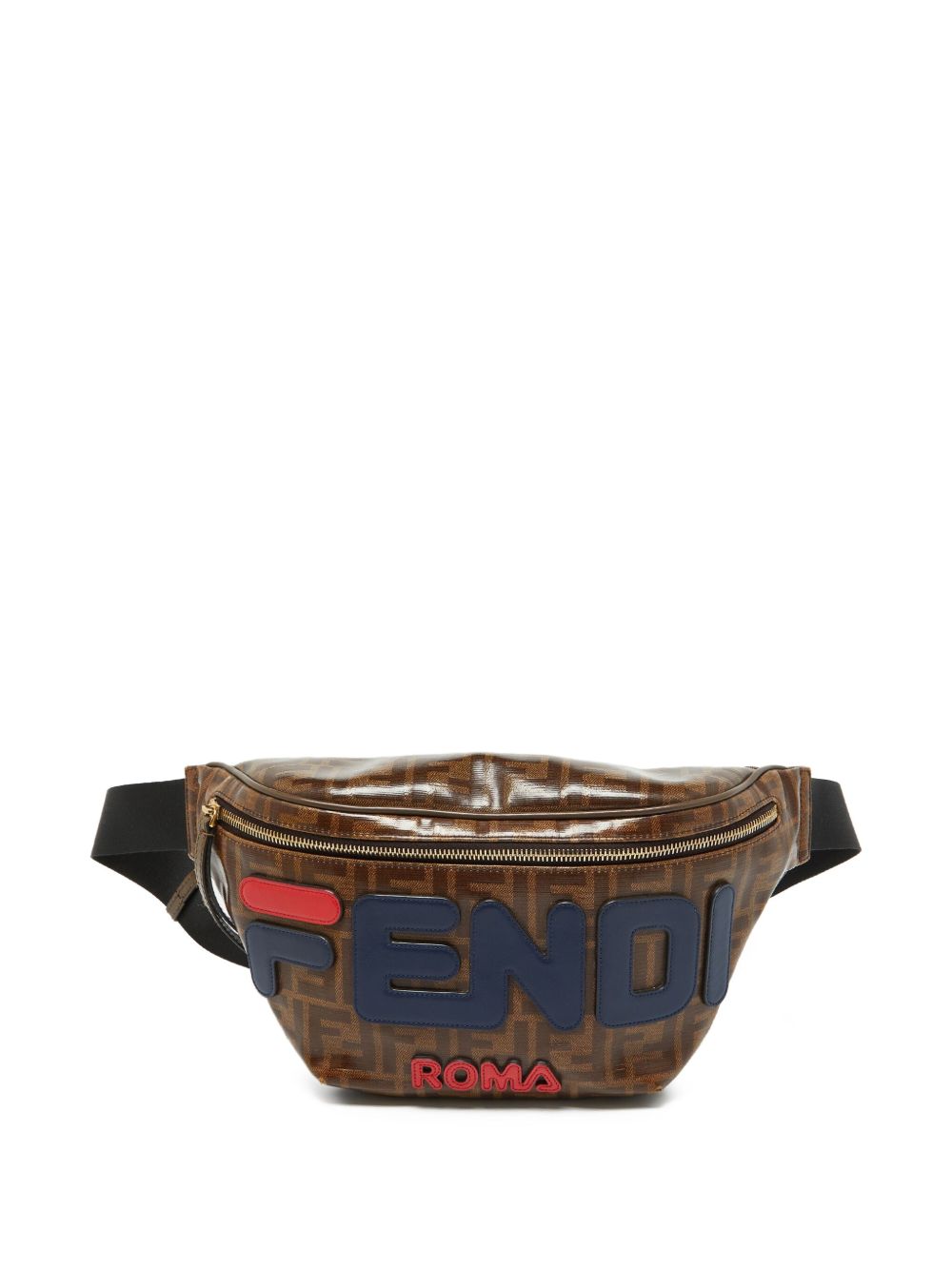 FF-pattern leather belt bag