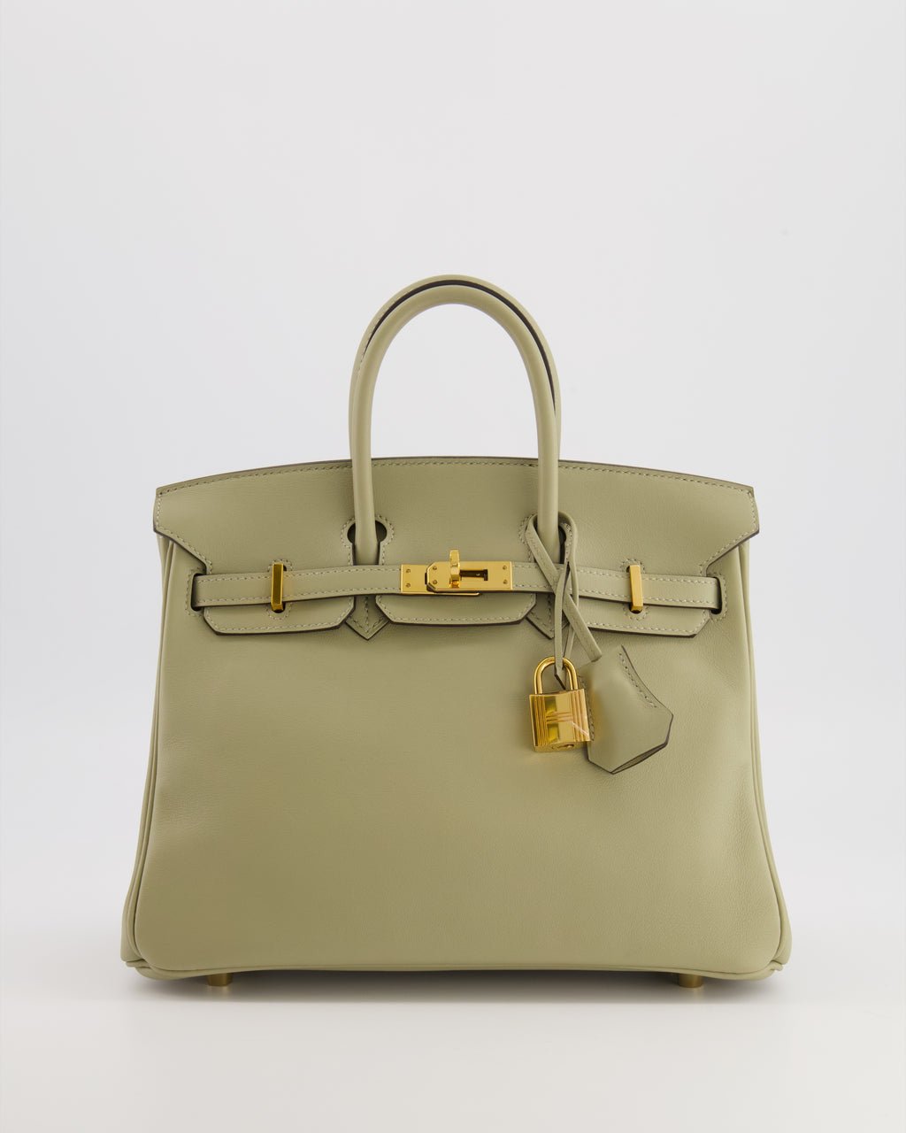 Hermes Hermès Birkin 25 Retourne Bag in Sauge Swift Leather with Gold Hardware