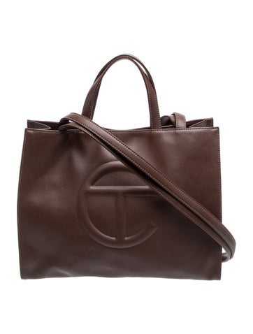 Vegan Leather Chocolate Shopping Bag Medium