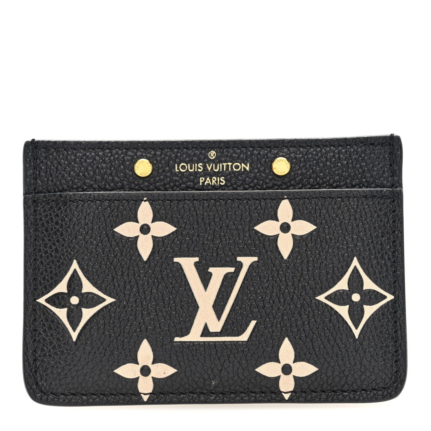 Louis Vuitton Empreinte Card Holder Black Beige