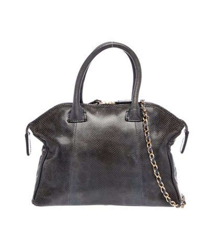 Zagliani Lizard Top Handle Bag
