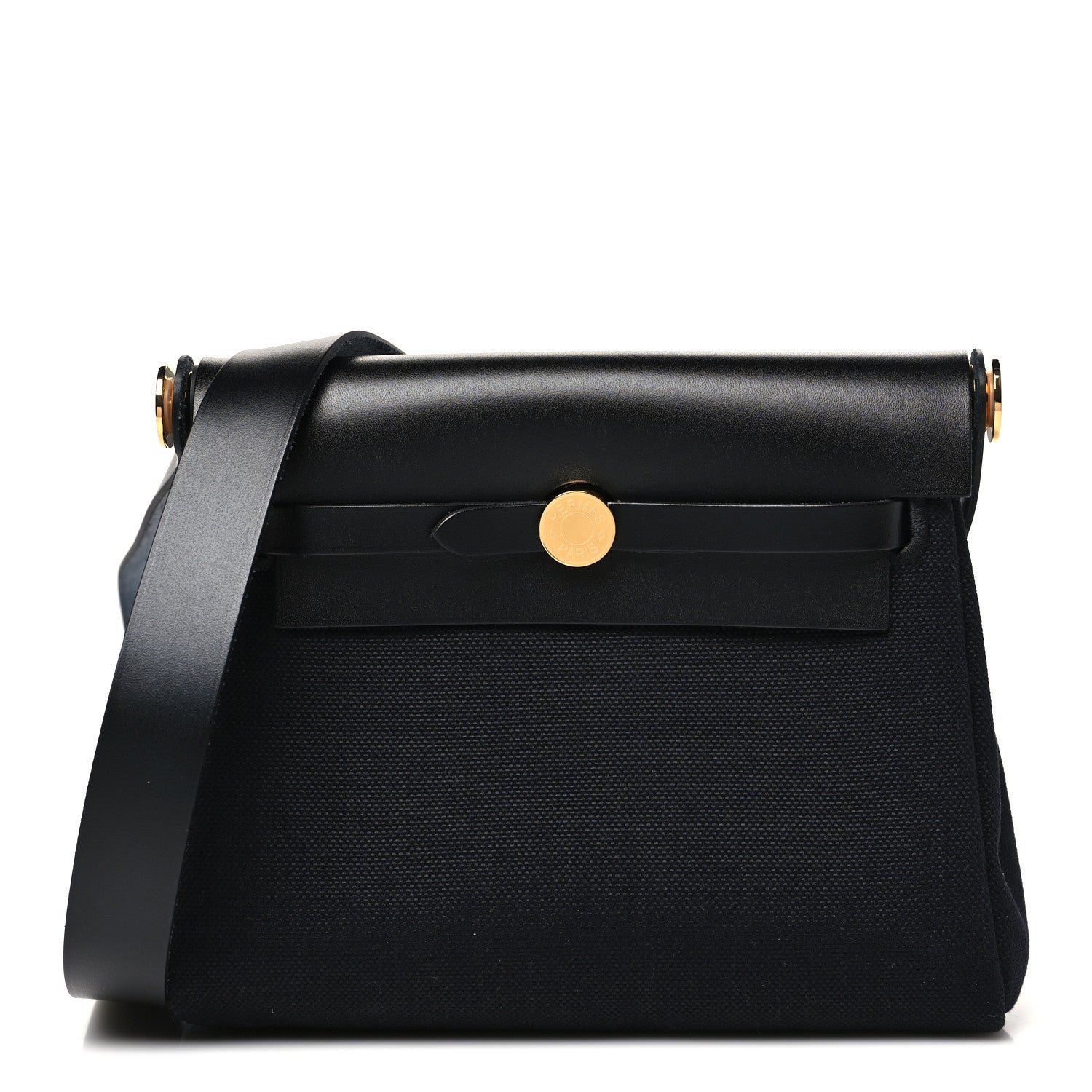 Hermes Military Toile Vache Hunter Herbag Zip Retourne 20 Black