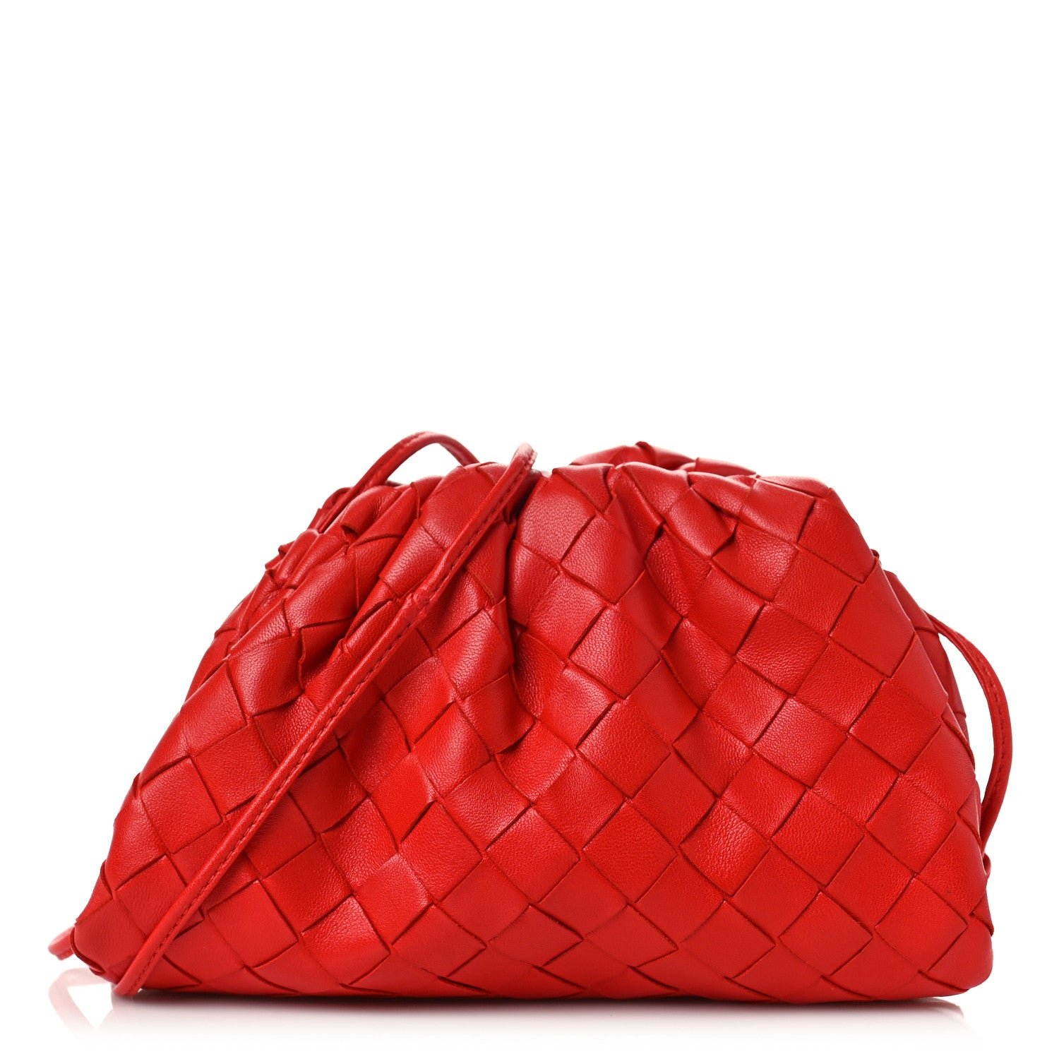 Bottega Veneta Nappa Intrecciato The Mini Pouch Bright Red