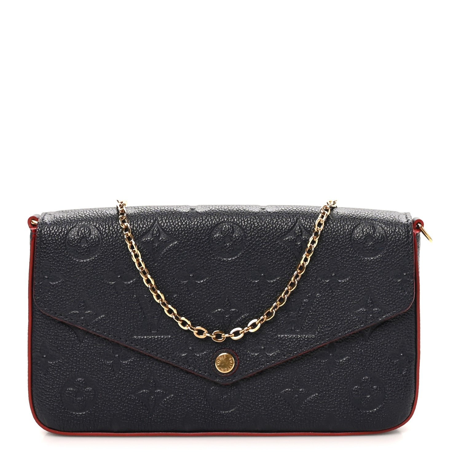 Louis Vuitton Louis Vuitton Empreinte Pochette Felicie Chain Wallet Marine Rouge