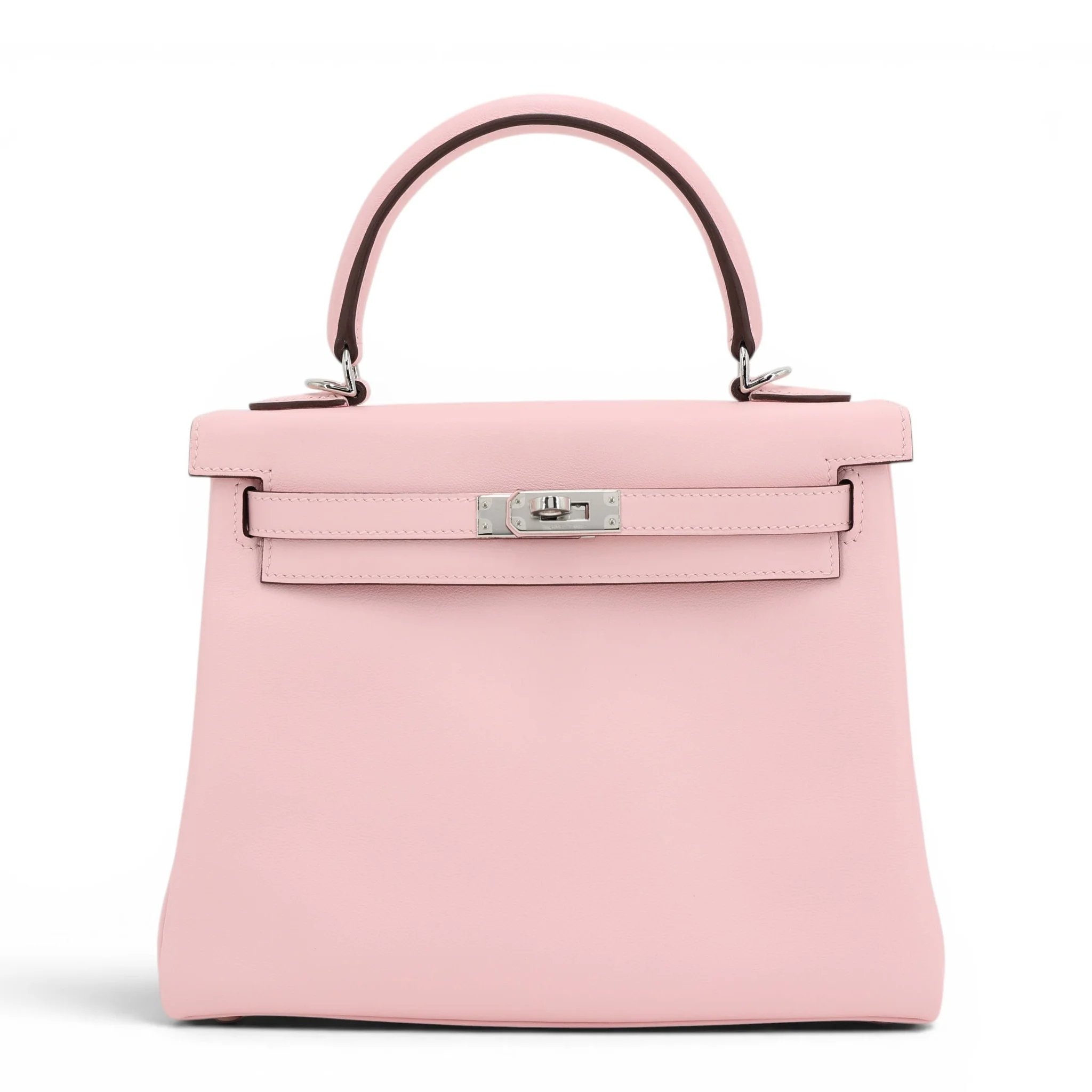 Brand New ( Rank N ) HERMÈS Kelly 25 Rose Sakura (3Q) Swift Palladium hardware K (2025)