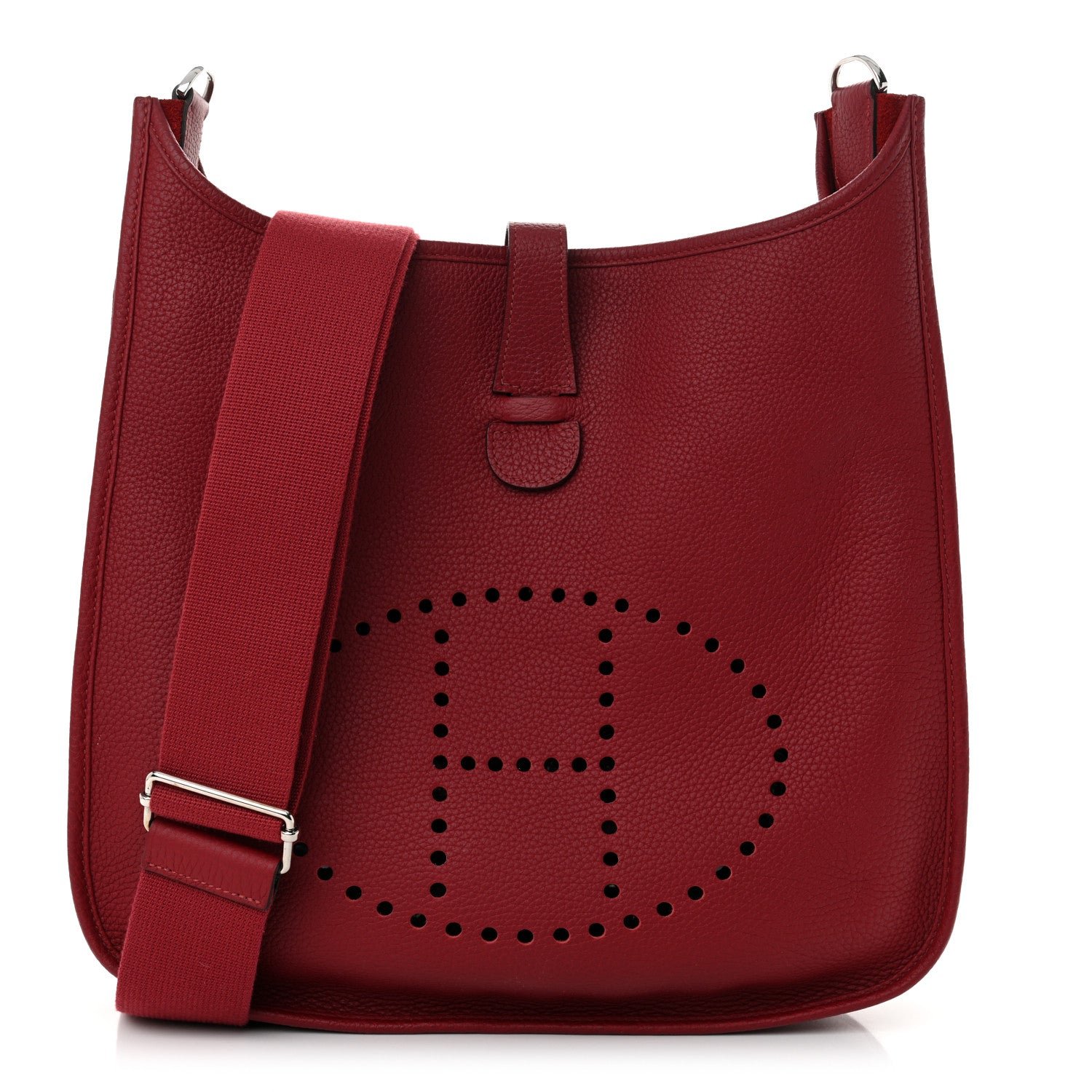 Hermes Taurillon Clemence Evelyne III GM Rouge Grenat