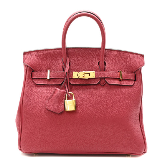 Hermes Togo Birkin 25 Rouge Grenat