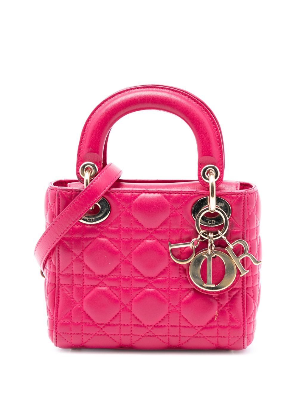 Dior 2015 Mini Lambskin Cannage Lady Dior satchel