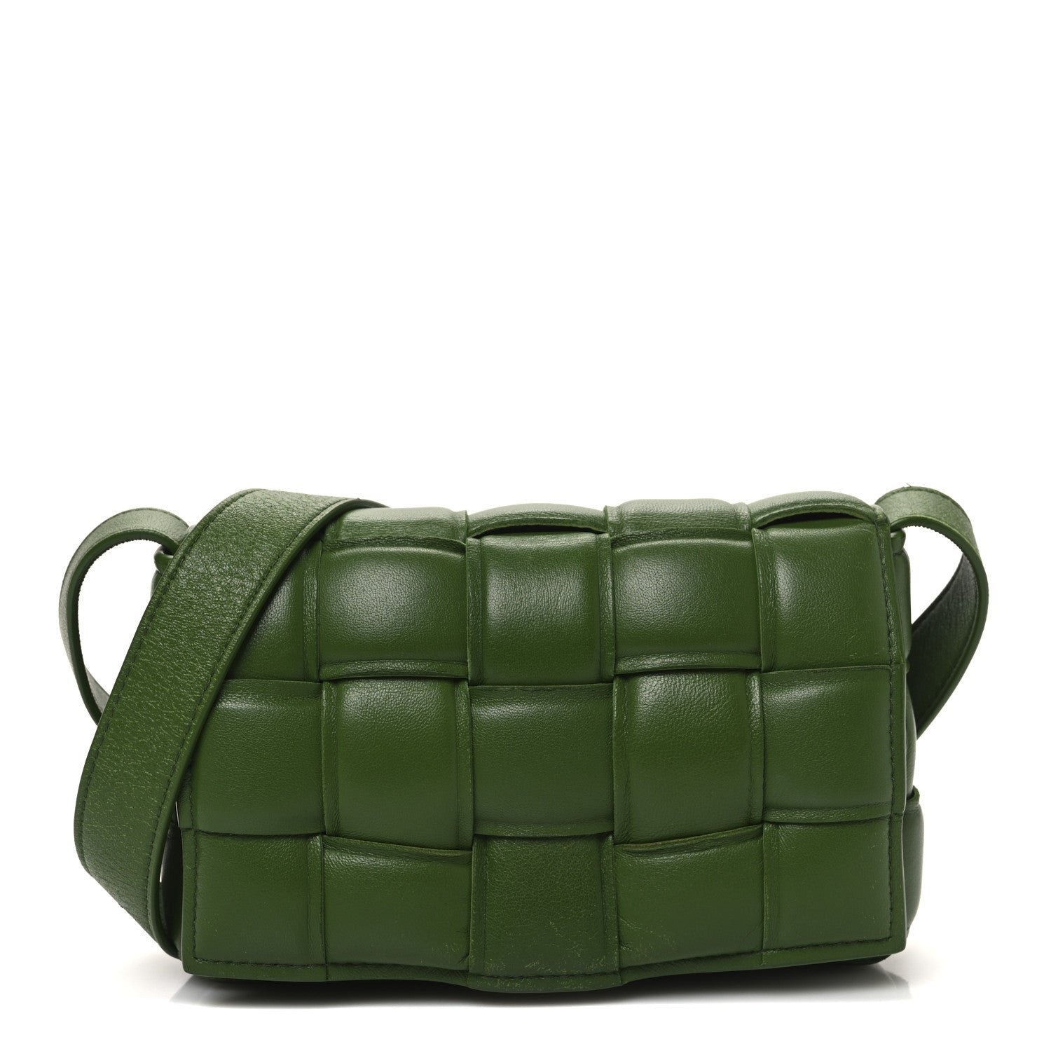 Bottega Veneta Nappa Maxi Intrecciato Padded Small Cassette Crossbody Bag Avocado