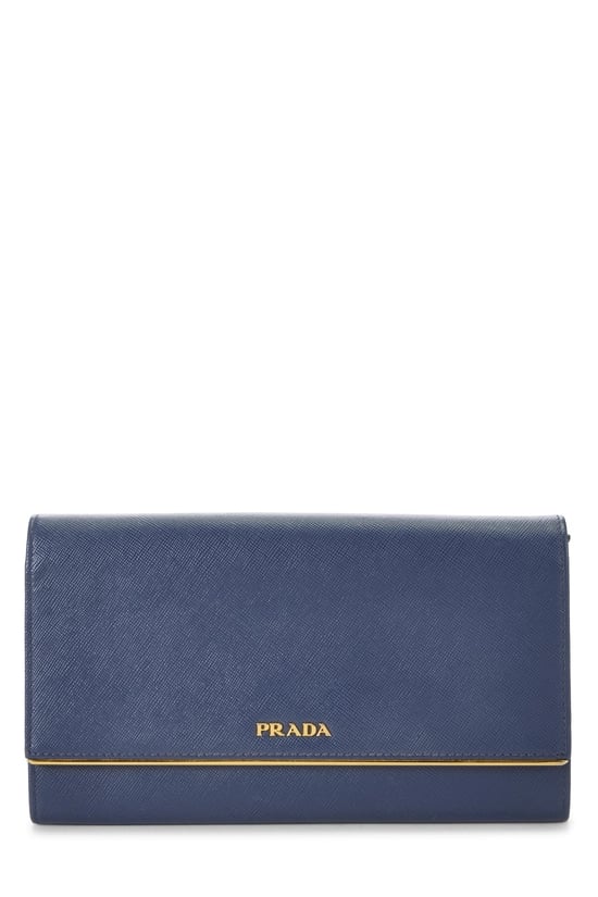 Navy Saffiano Clutch
