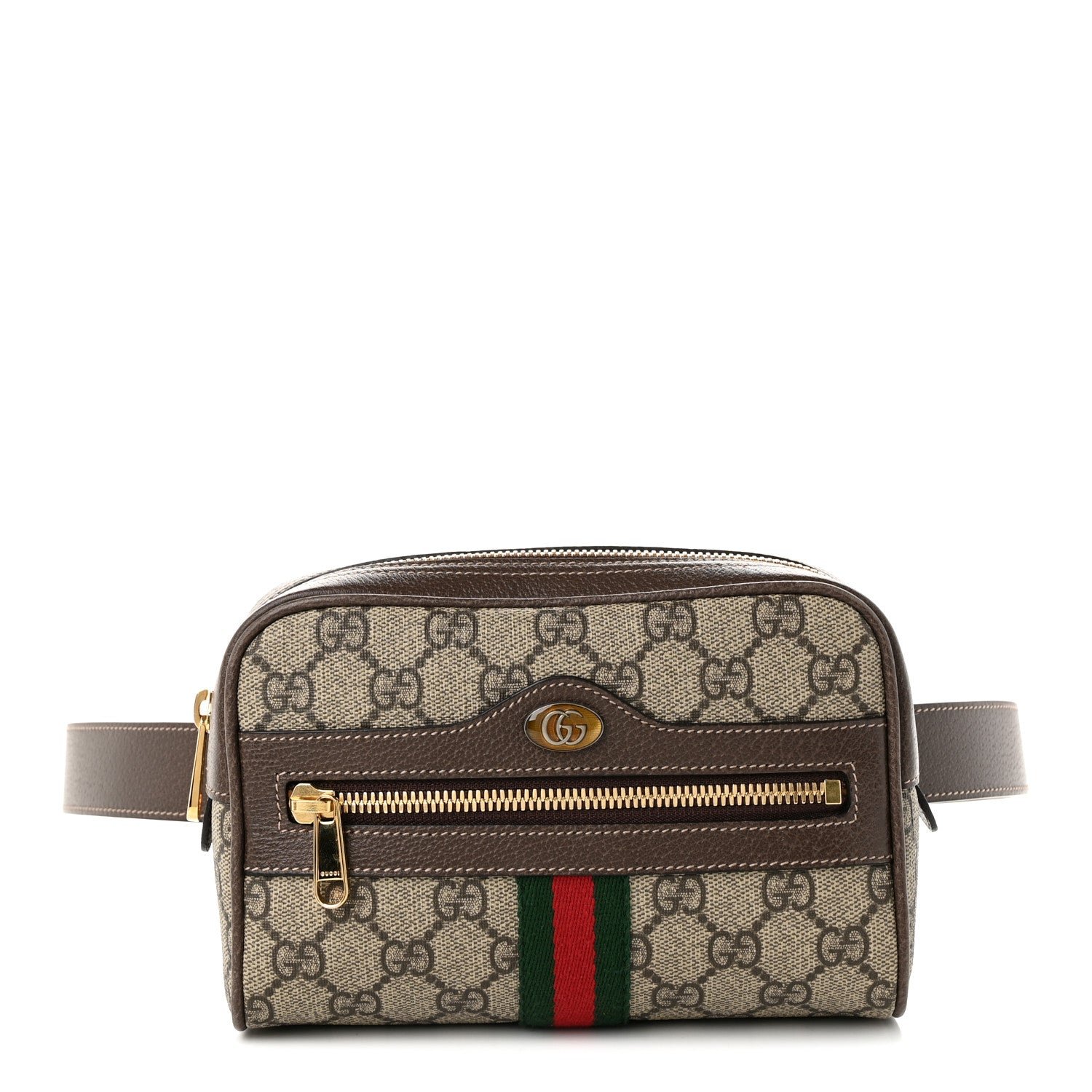 Gucci GG Supreme Monogram Web Small Ophidia Belt Bag 85 34 Dark Brown