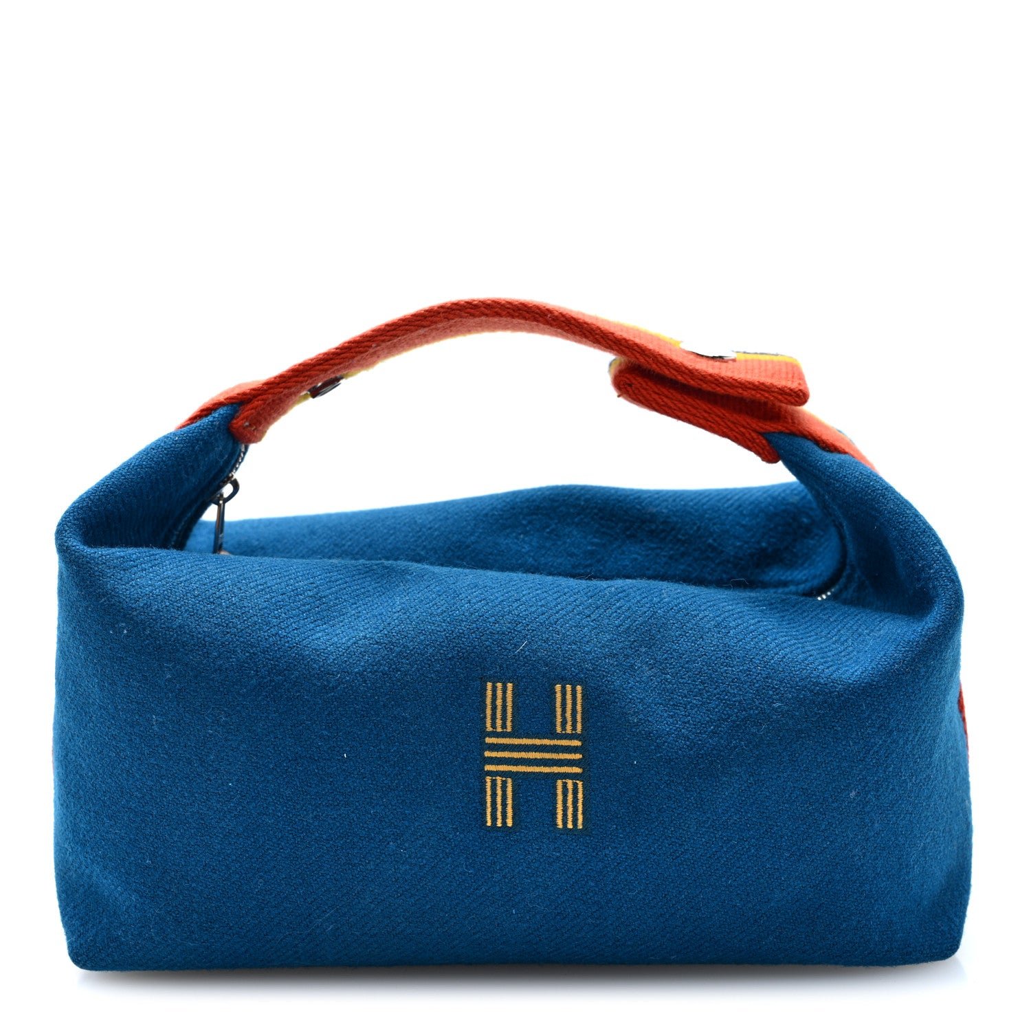 Hermes Wool Rocabar Small Bride-A-Brac Pouch Bleu Paon