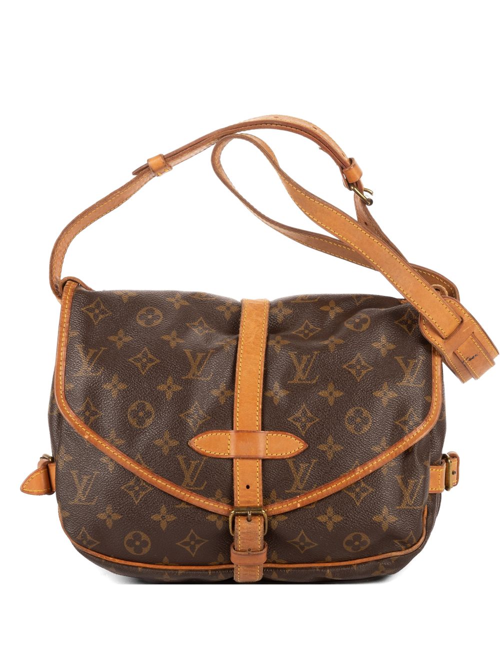Saumur monogram-pattern buckle-fastening shoulder bag