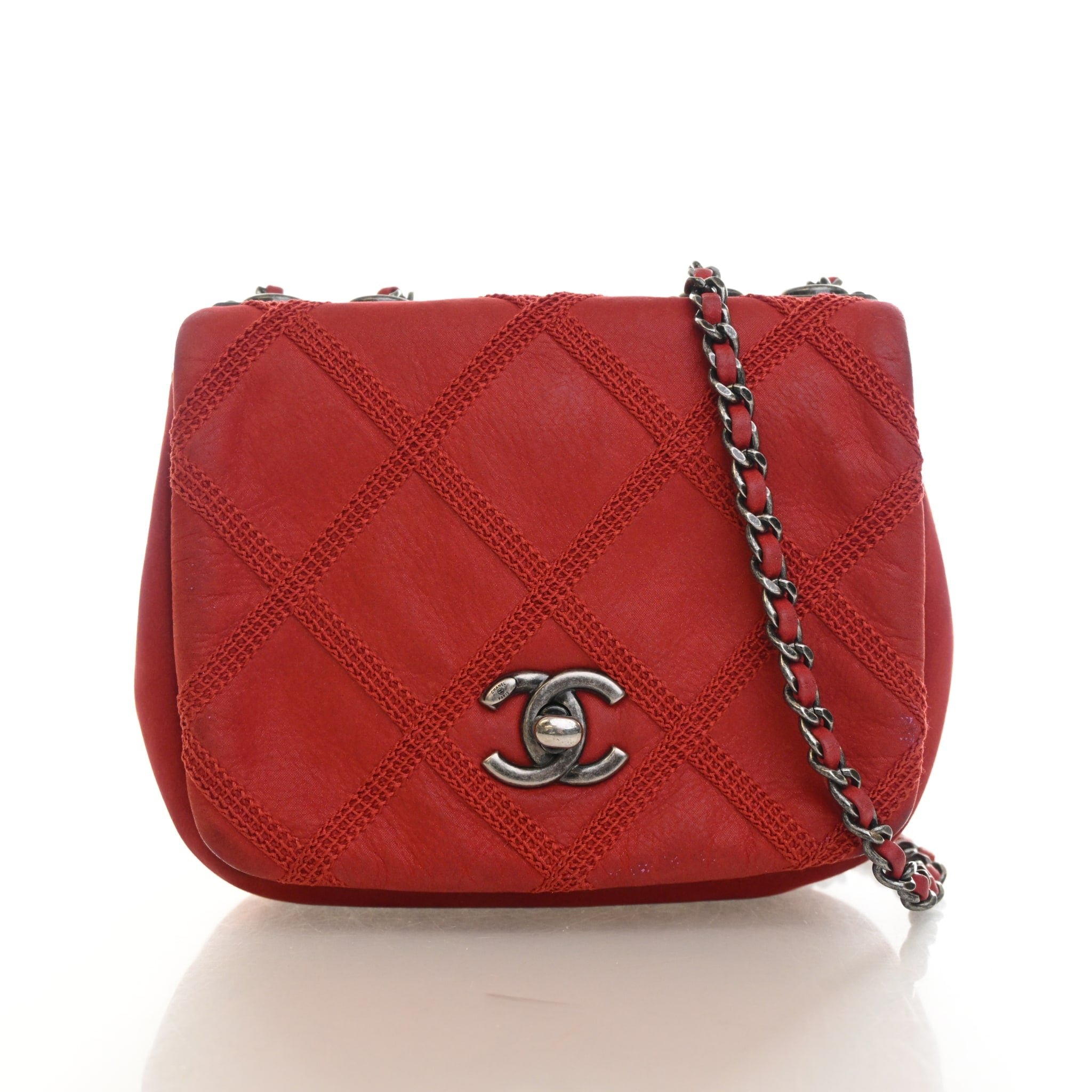 Chanel Mini Suede Thin City Stitch Flap Bag