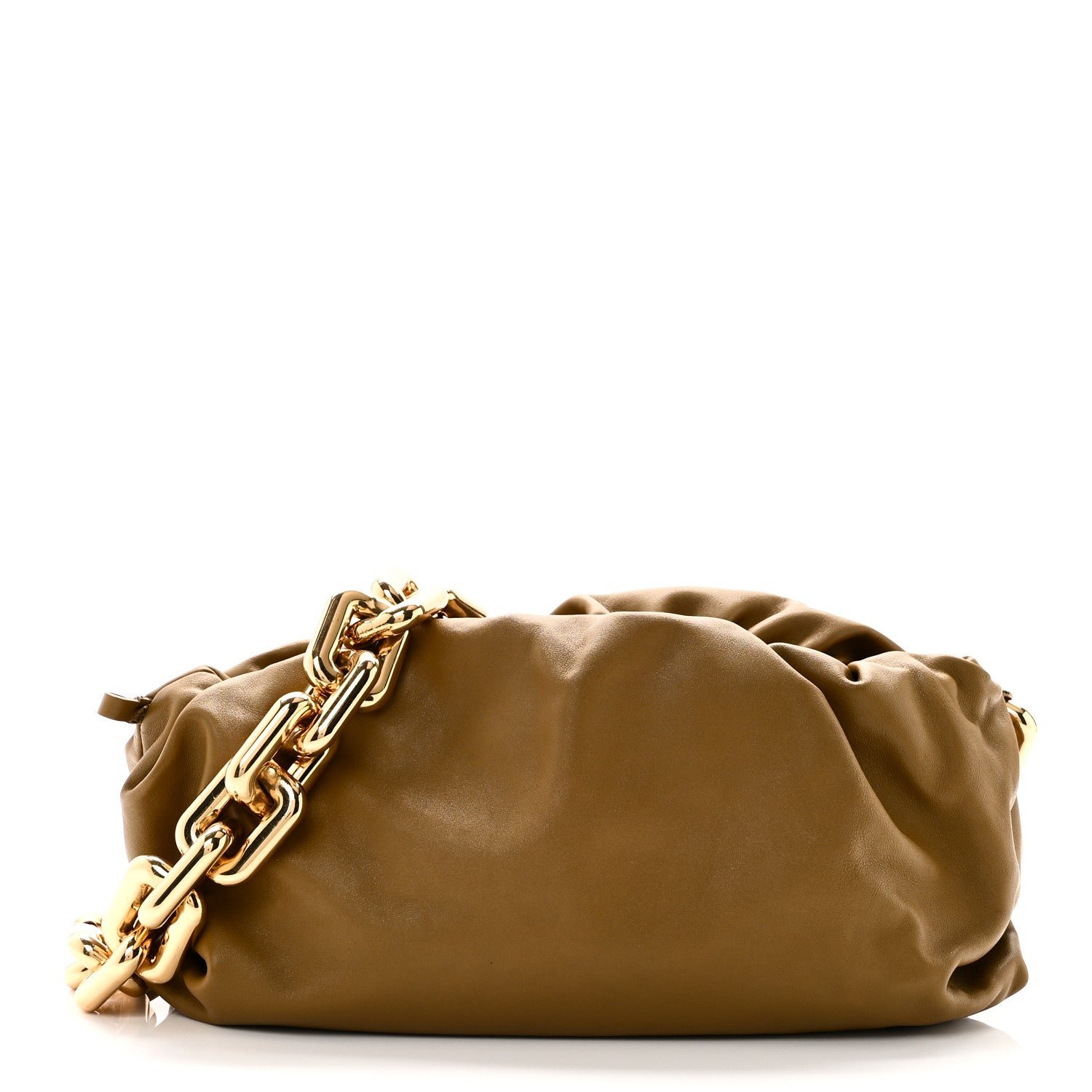 Bottega Veneta Bottega Veneta Calfskin The Pouch Chain Moutarde