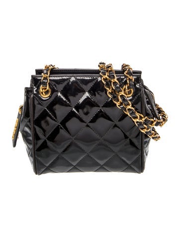 Mini Patent Quilted Tote