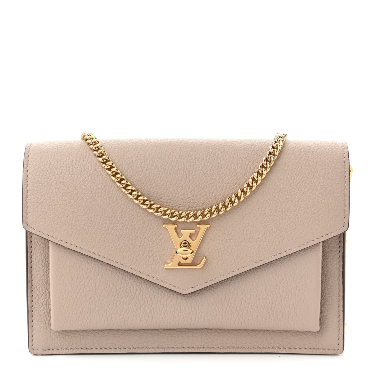 Louis Vuitton Soft Calfskin My Lockme Chain Pochette Greige