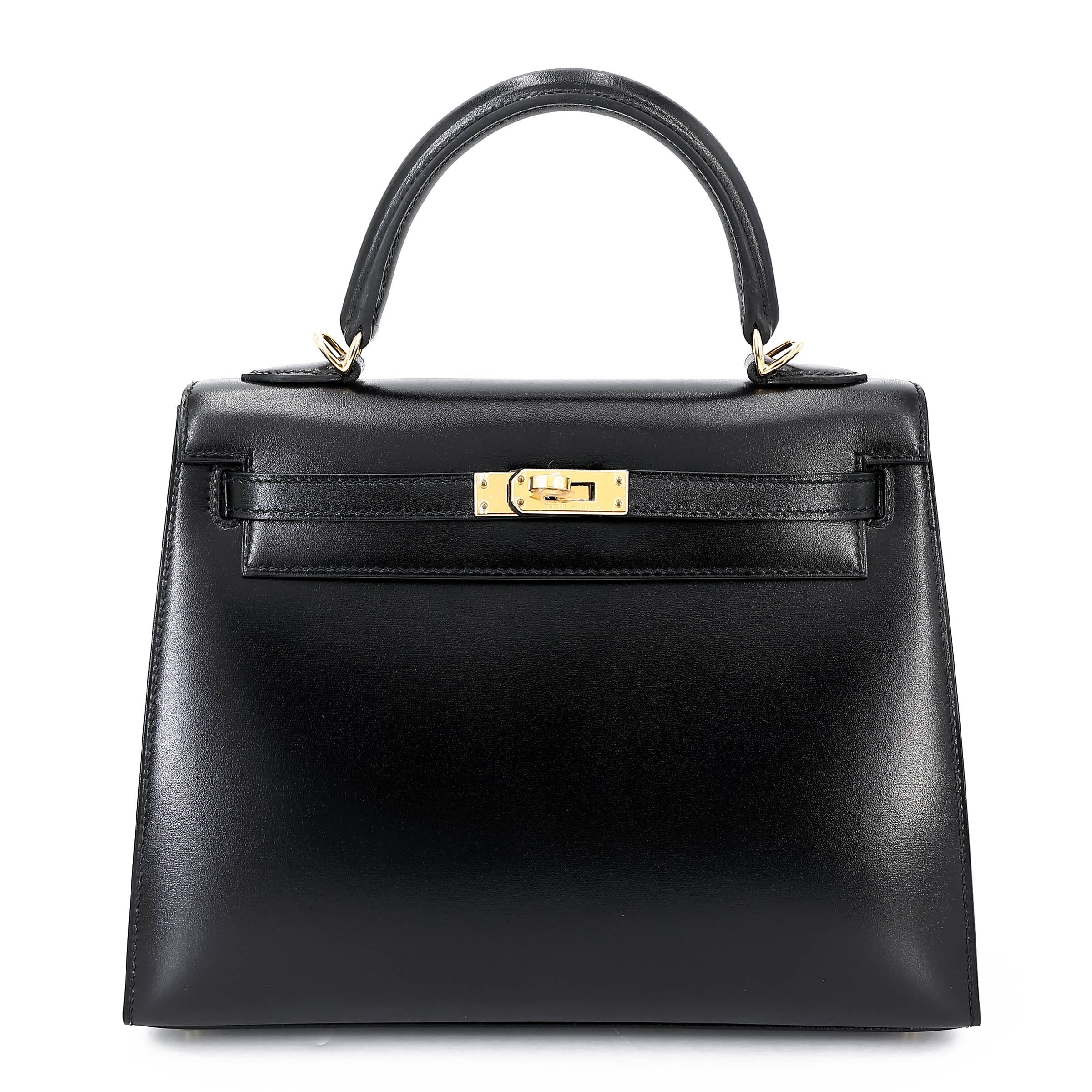 Unused ( Rank NS ) HERMÈS Kelly 25 Sellier Noir (89) Box-calf Gold hardware C (2018)