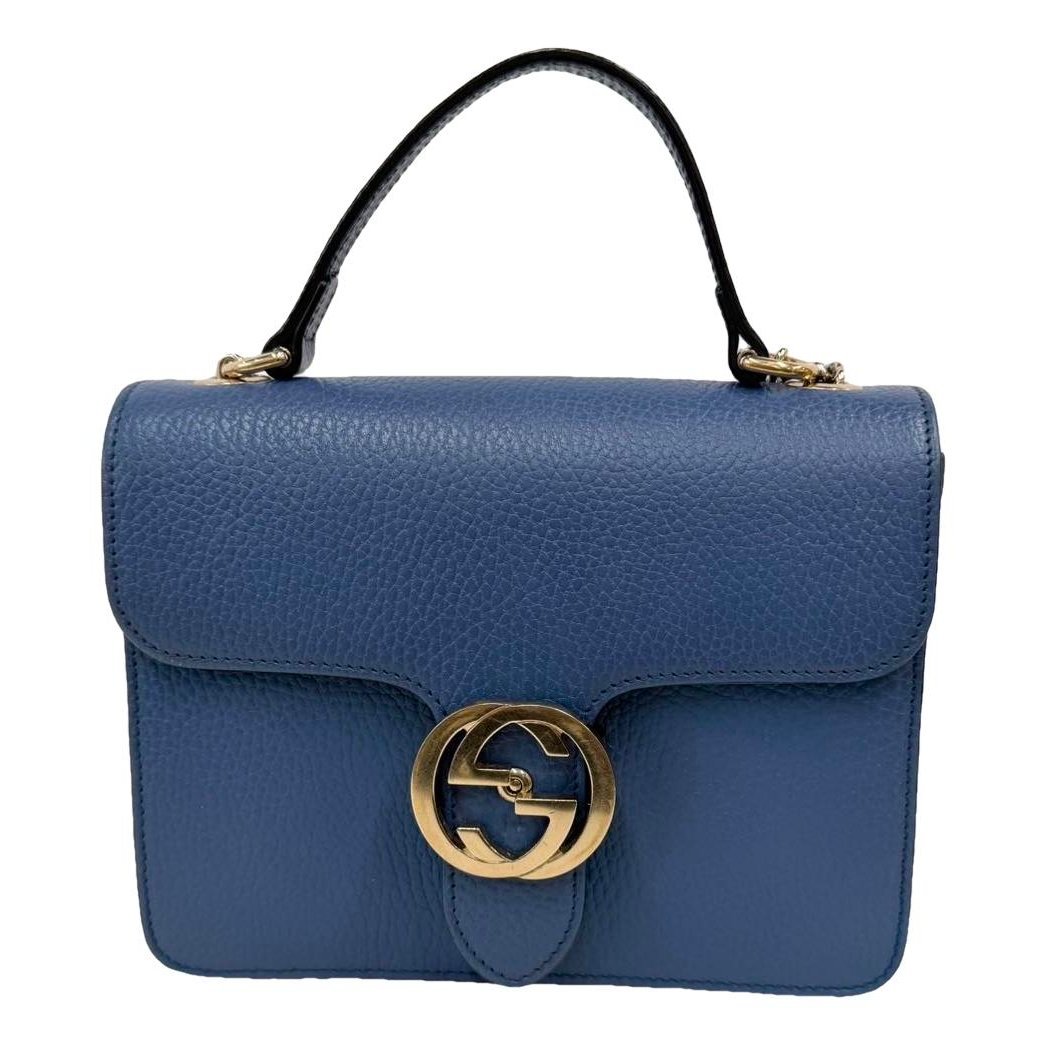 Interlocking leather handbag