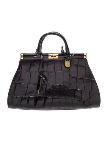 Embossed Leather Top Handle Bag
