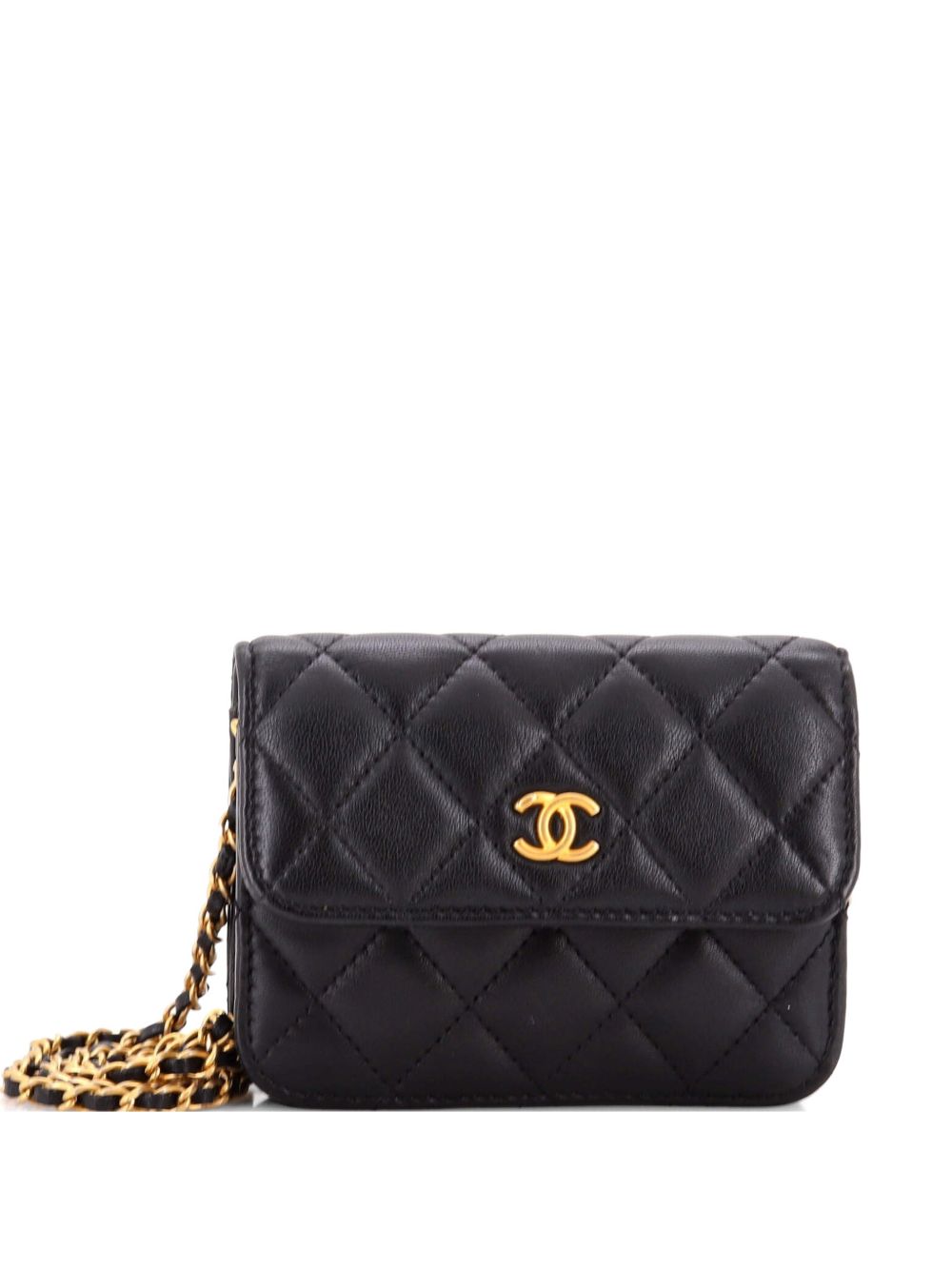 Pearl Crush Flap Clutch with Chain Quilted Lambskin Mini crossbody bag