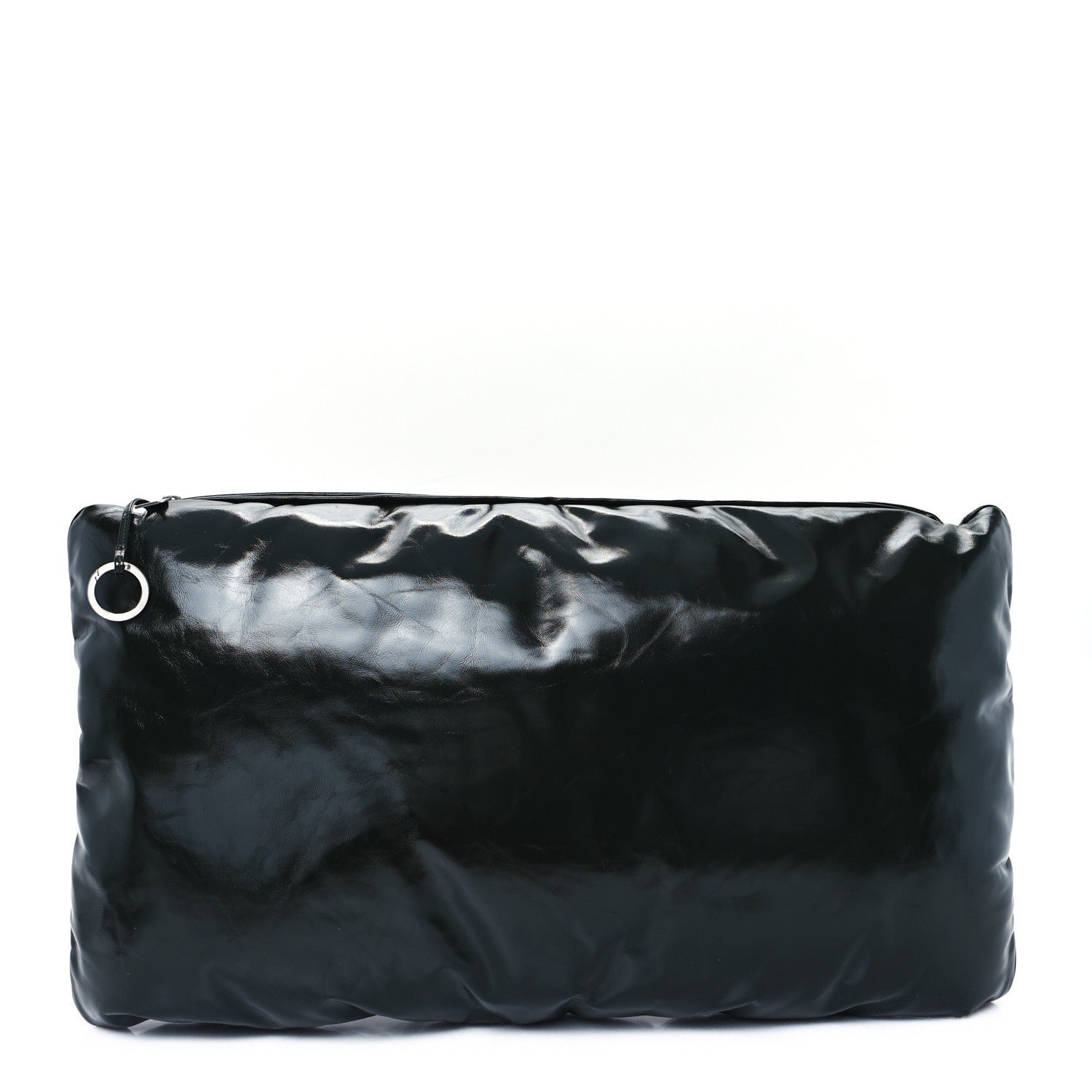 Bottega Veneta Patent Large Pillow Pouch Emerald Green