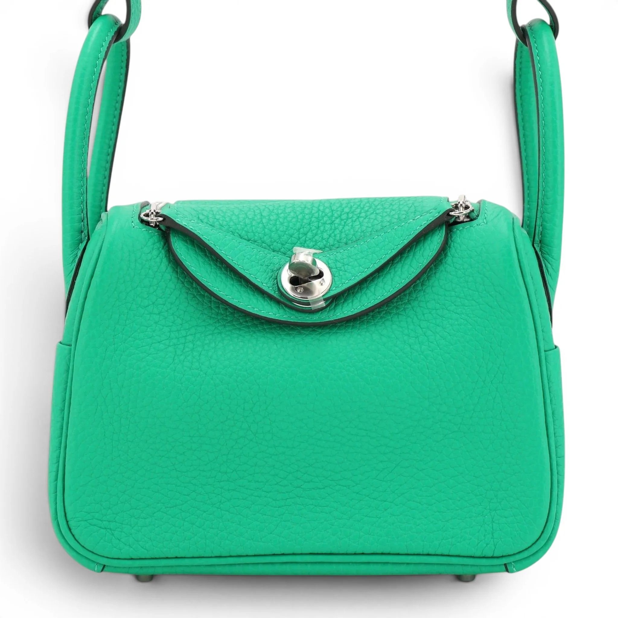 Hermes Mini Lindy Menthe (6W) Clemence Palladium hardware U (2022)