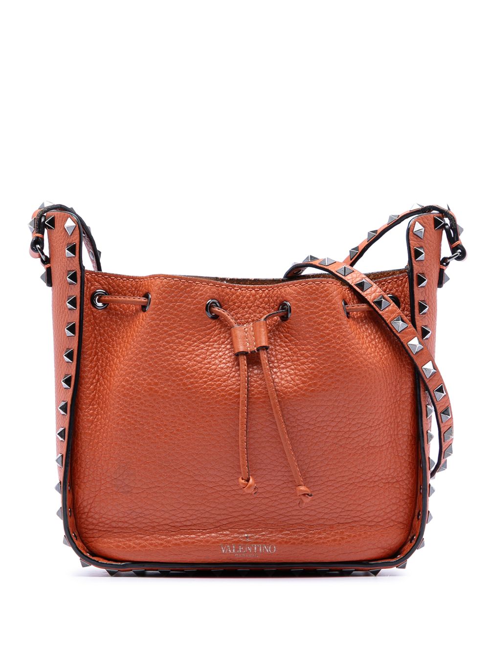 2018-2026 Grained Calfskin Rockstud bucket bag