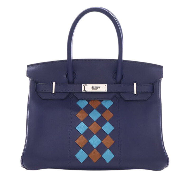 Bleu Encre Tressage Evercolor Birkin 30 Palladium Hardware, 2019