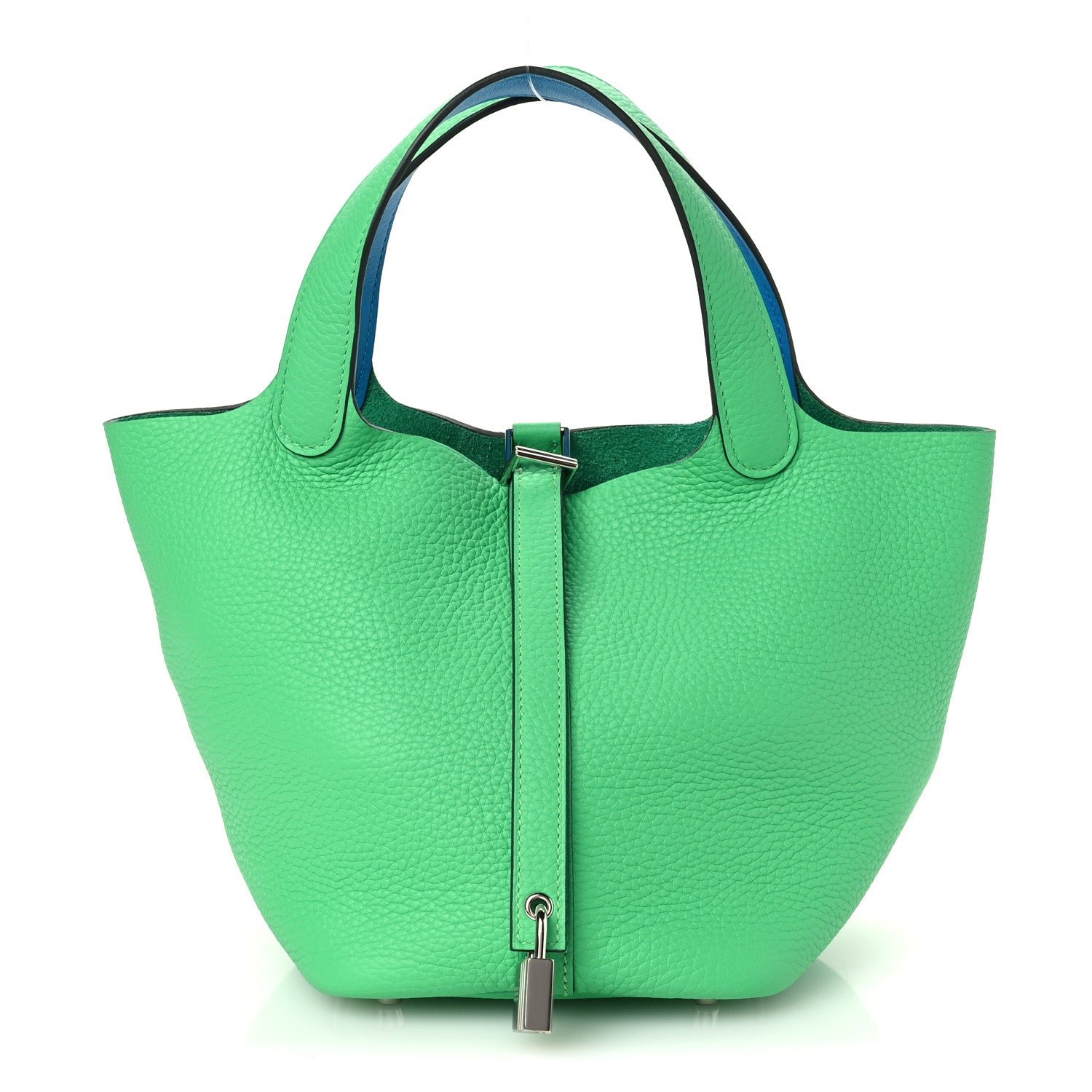 Hermes Taurillon Clemence Swift Eclat Picotin Lock 18 PM Vert Comics Bleu Frida