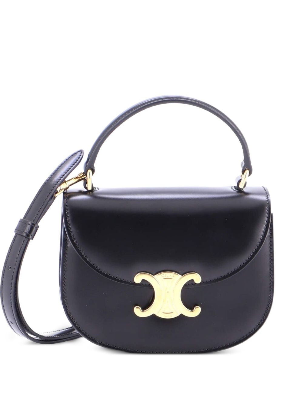 Triomphe Besace Clea Top Handle Flap Bag Leather Mini satchel