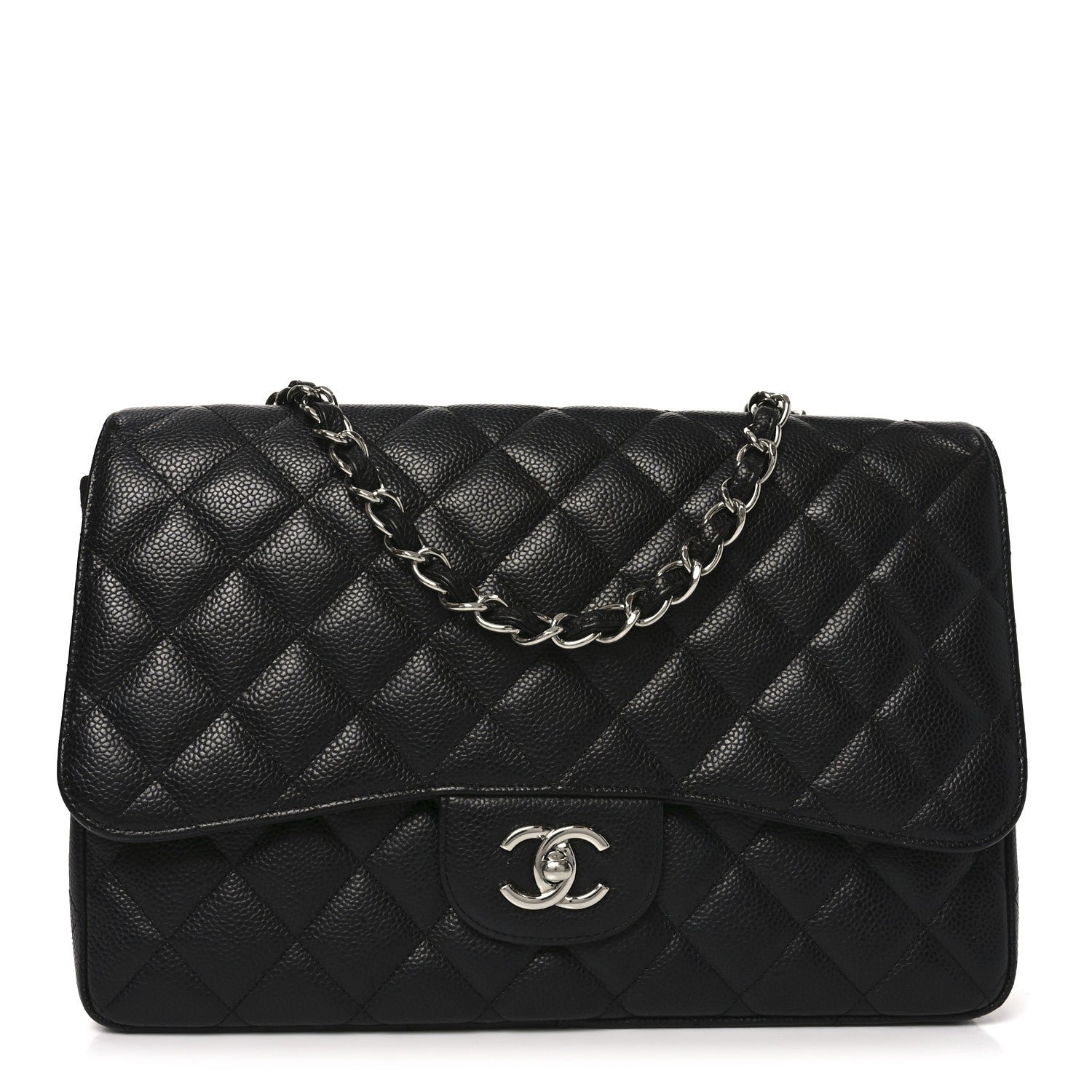 Chanel Caviar Quilted Jumbo Single Flap Black