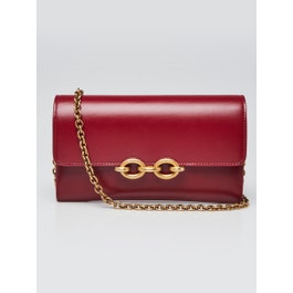 Yves Saint Laurent Opyum Red Leather Le Maillon Wallet on Chain Bag