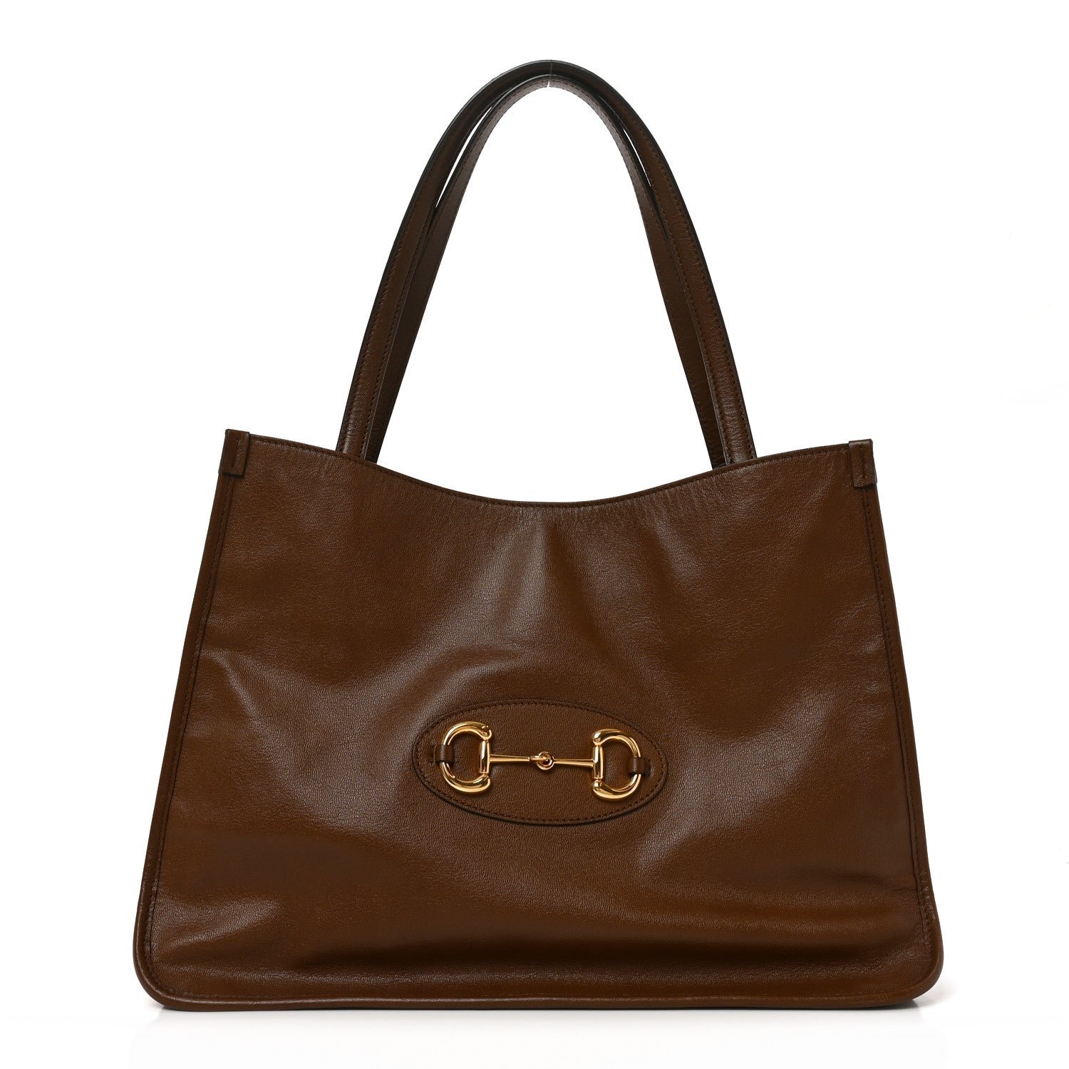 Gucci New Sakai Calfskin Lux Horsebit 1955 Tote Bag Brown Sugar