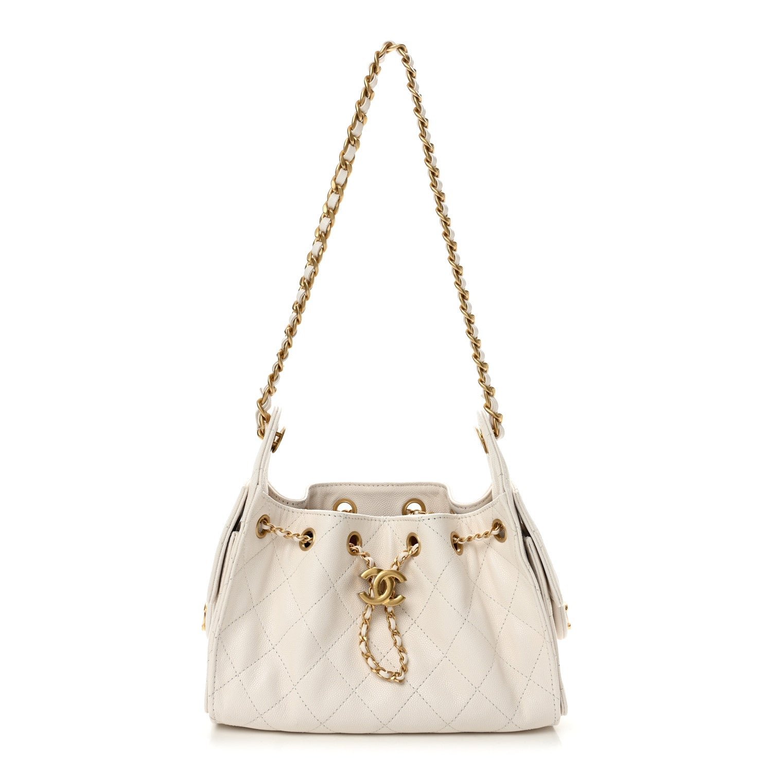 Chanel Caviar Quilted Mini Chanel 25 Handbag White