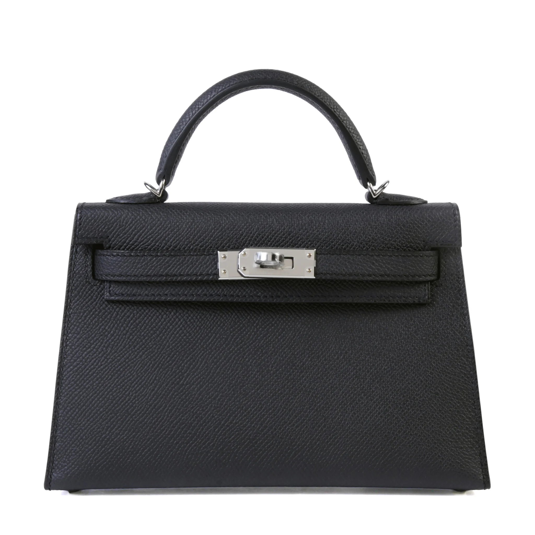 Brand New ( Rank N ) HERMÈS Mini Kelly II Noir (89) Epsom Palladium hardware G (2026)