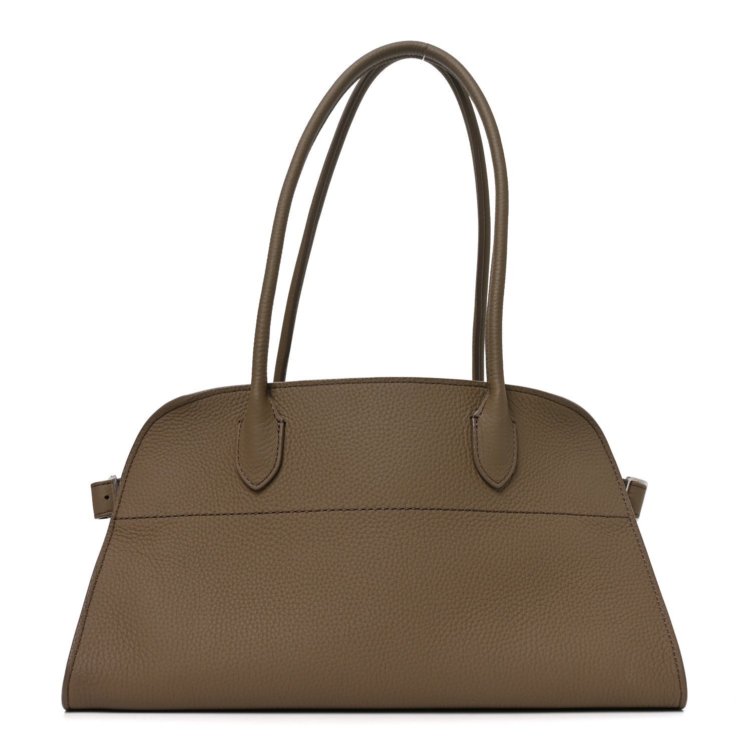 The Row Matte Grained Calfskin Margaux Shoulder 12  Dark Taupe