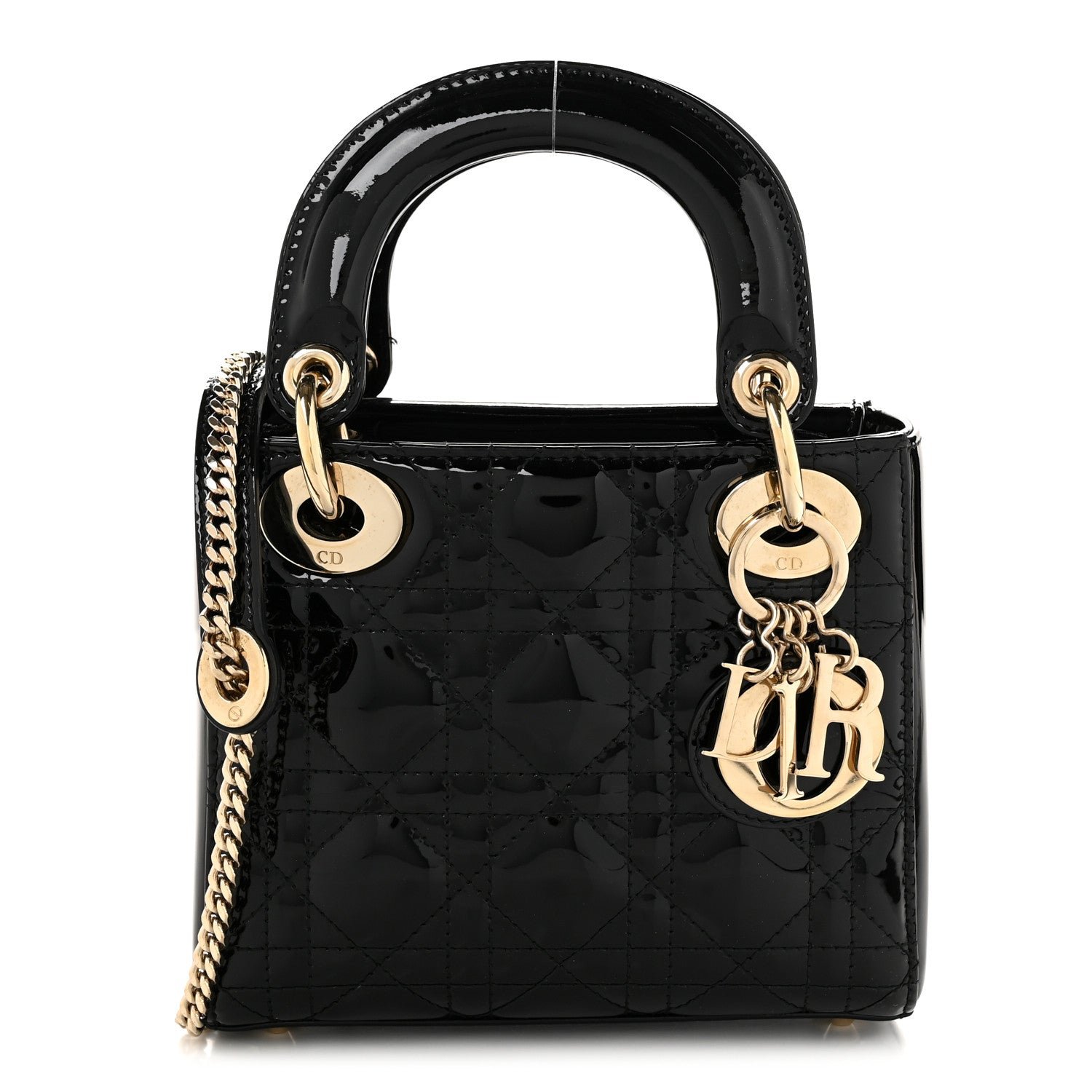 Dior Patent Cannage Mini Lady Dior Black