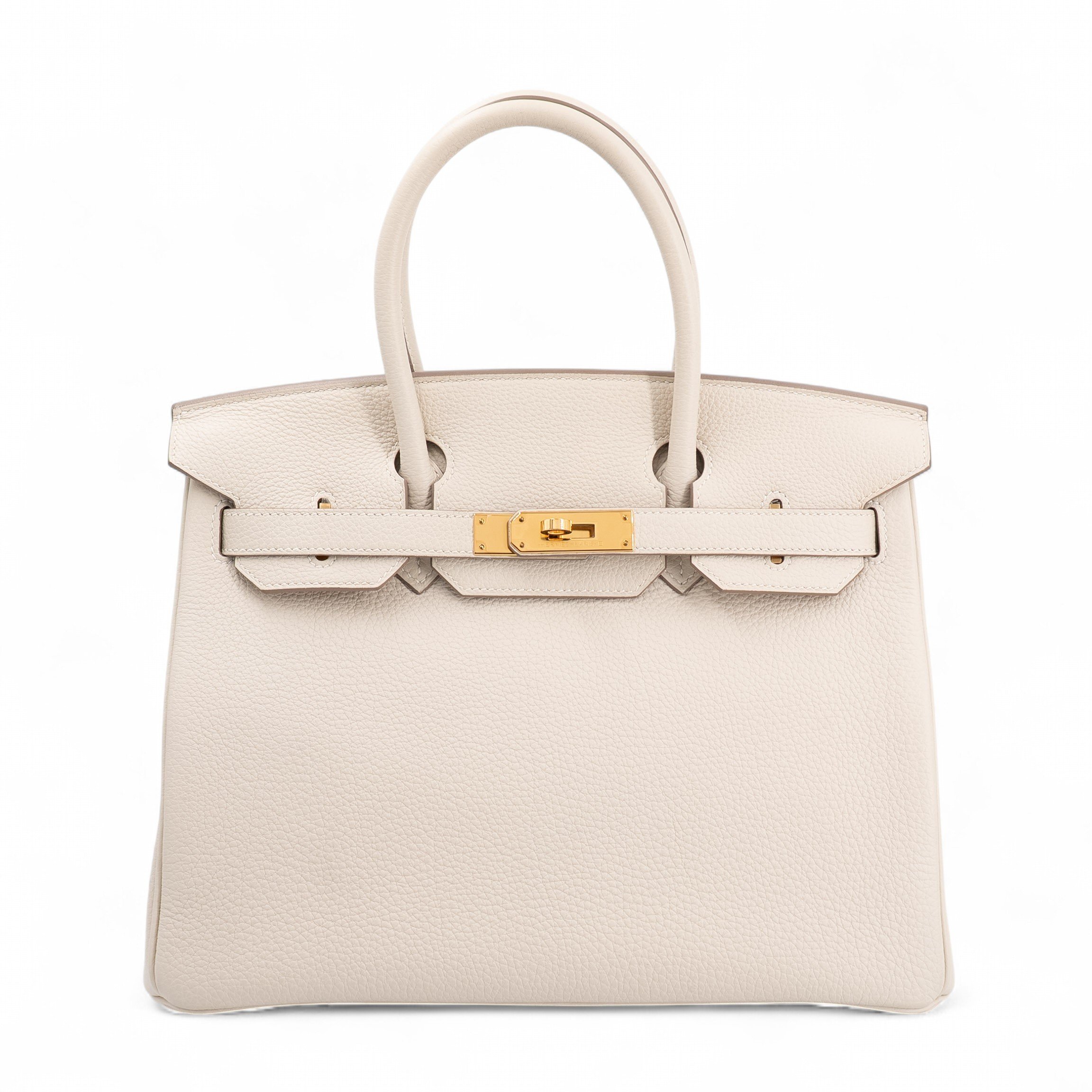 Very Good ( Rank A) HERMÈS Birkin 30 Craie (10) Togo Gold hardware Y (2020)