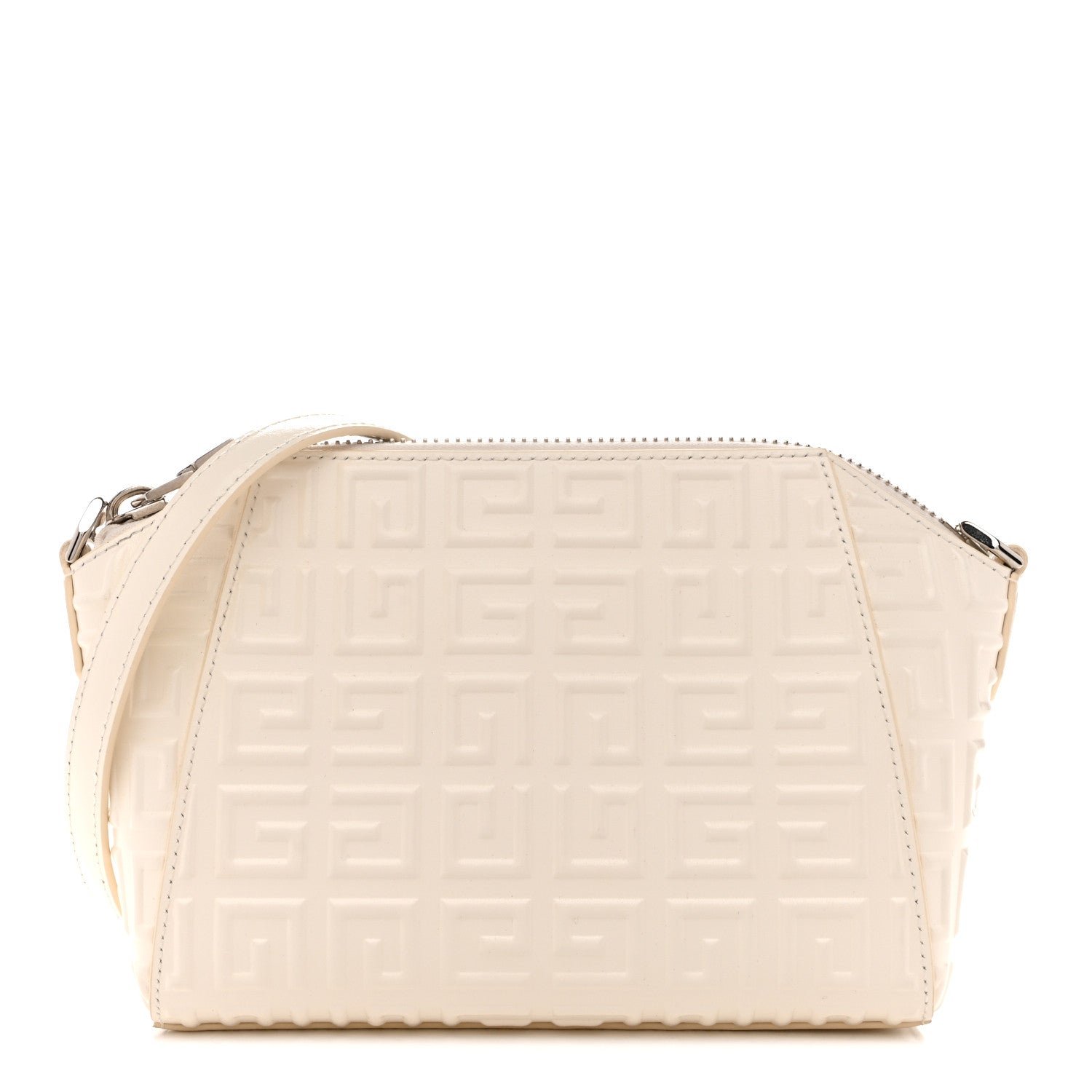 Givenchy Calfskin Logo Embossed XS Antigona 4G Ivory
