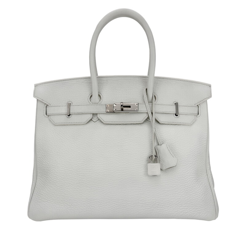 White Togo Birkin 35 Palladium Hardware, 2012